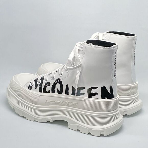 Alexander McQueen Men's Tread Slick Platform Leather Booties size 42/us size 9 - Picture 7 of 12